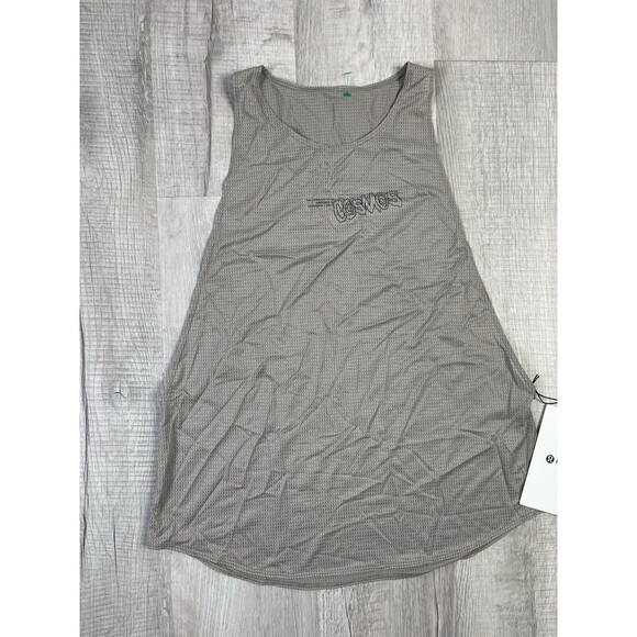 NWT Lululemon Lab Mesh Tank Top Graphic Women’s Size 10 In Raw Linen Gym I - Picture 2 of 9